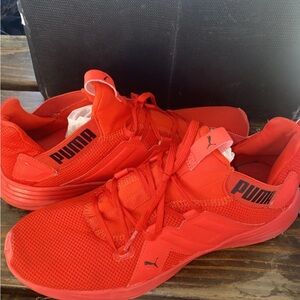 Puma All-Red Mesh Athletic Sneakers